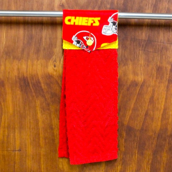 KANSAS CITY CHIEFS RED HANDMADE HANGING KITCHEN HAND TOWEL RED COTTON TOWEL - Picture 5 of 5